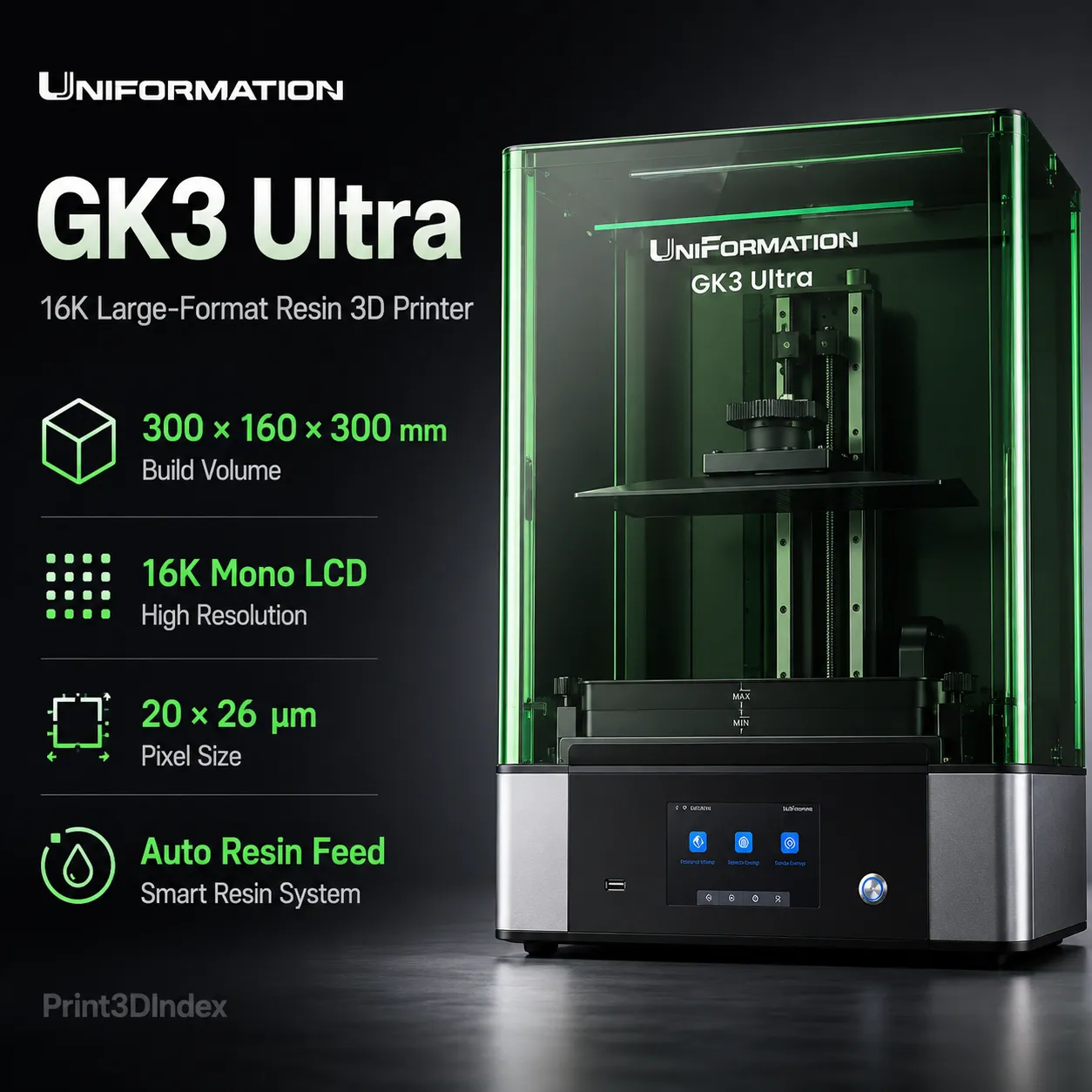 UniFormation GK3 Ultra: High-Resolution Large-Format Resin Printer product image