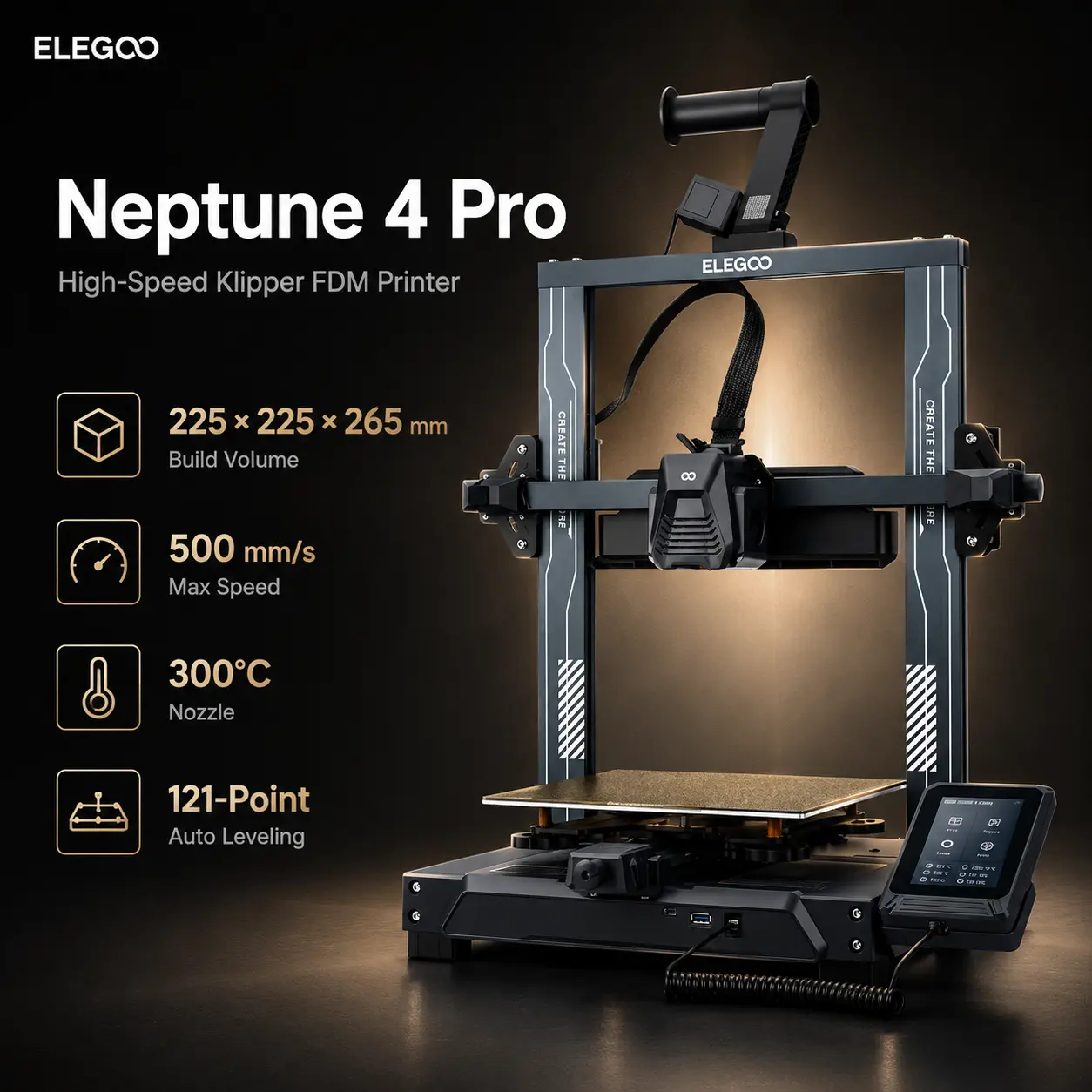 ELEGOO Neptune 4 Pro: High-Speed Budget FDM 3D Printer product image