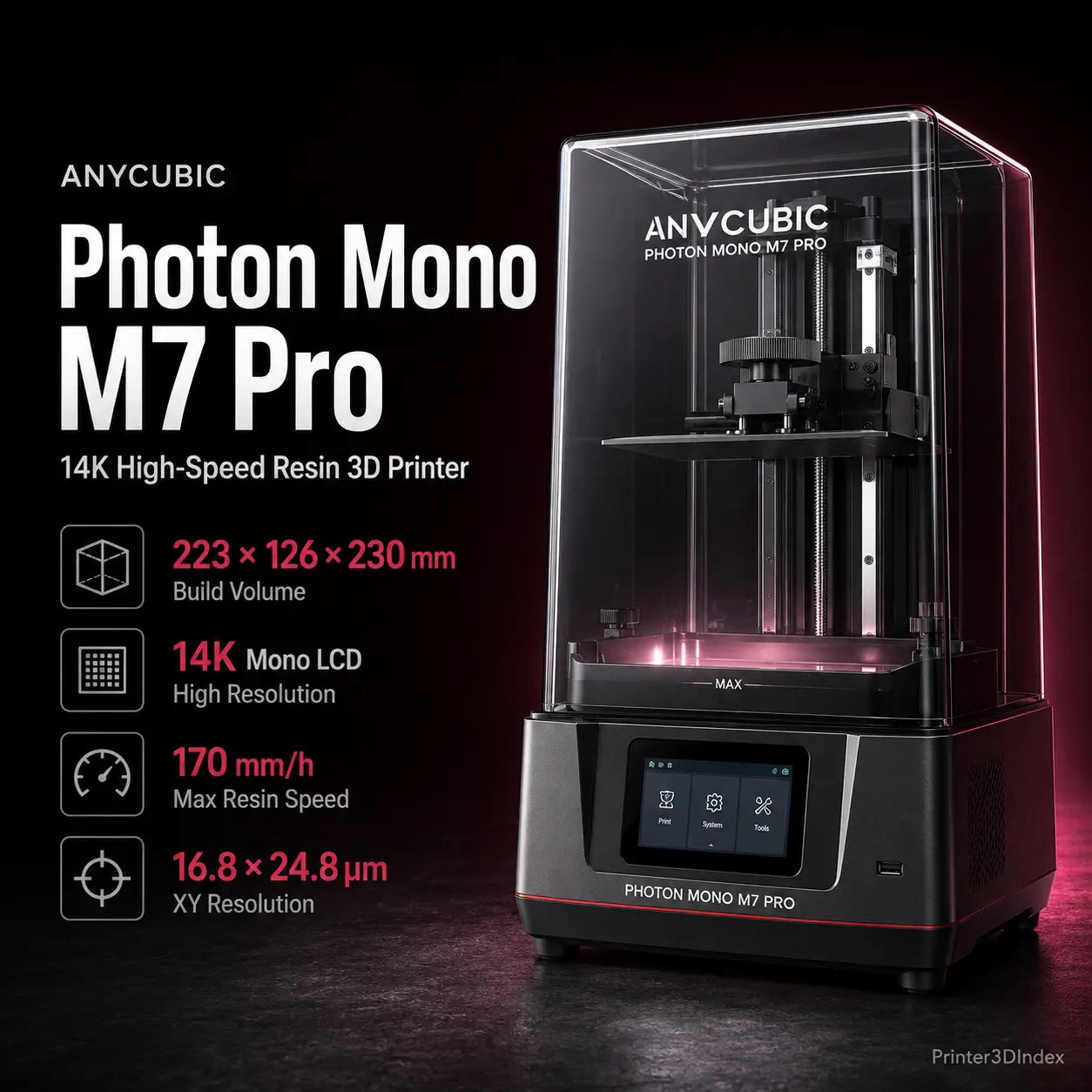 Anycubic Photon Mono M7 Pro: High-Speed Resin 3D Printer product image