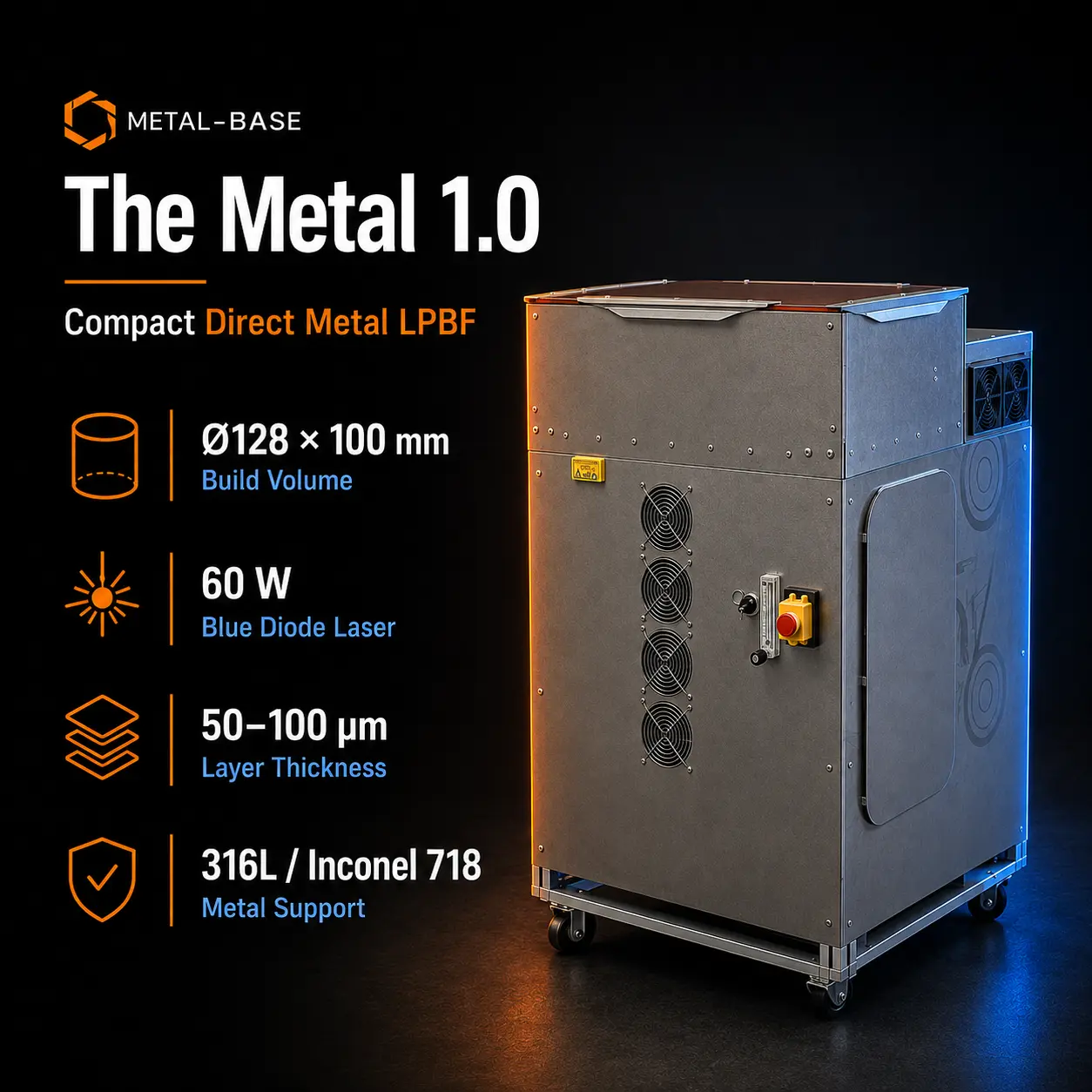 Metal-Base The Metal 1.0: Affordable LPBF Metal 3D Printer product image
