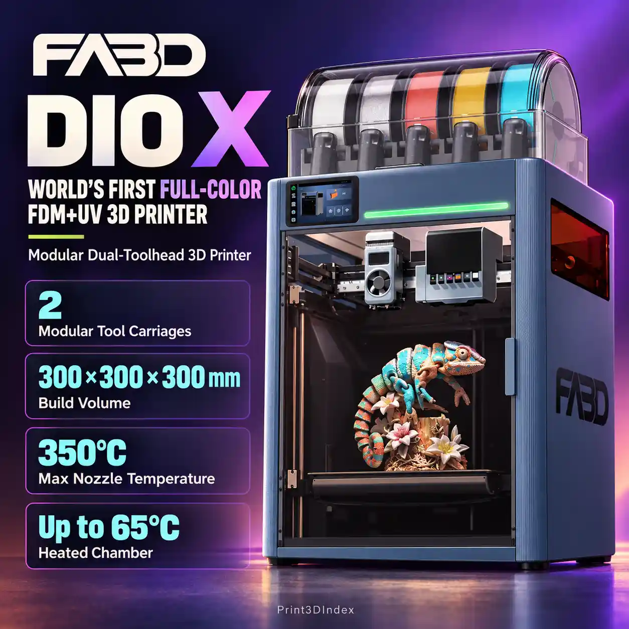 FA3D DIO X Full-Color FDM+UV 3D Printer: Bringing UV Color to FDM ...